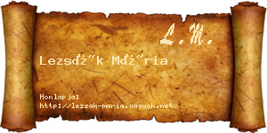 Lezsák Mária névjegykártya
