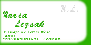maria lezsak business card